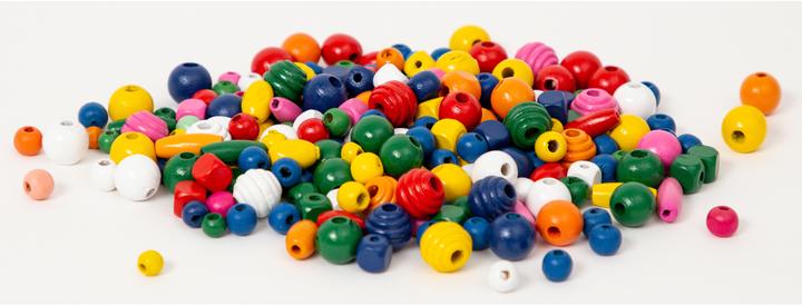 Actual product image I Am Creative Wooden beads coloured