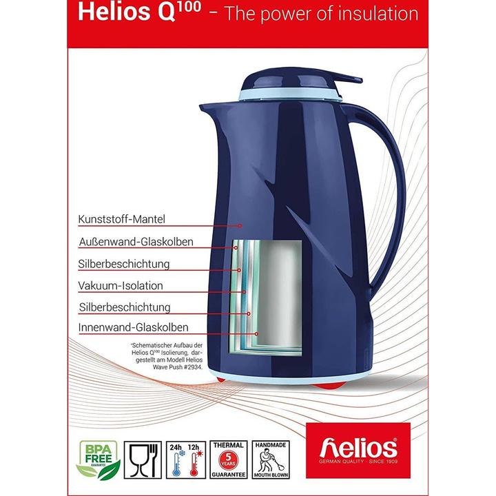 Image du produit Helios Pichet isolant Wave 1.5L Noir, lavable au lave-vaisselle (1.50 l)
