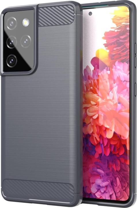 Produktbild Cadorabo TPU Ultra Slim carbon edelstahl Kombi Cover (Samsung Galaxy S21 Ultra)