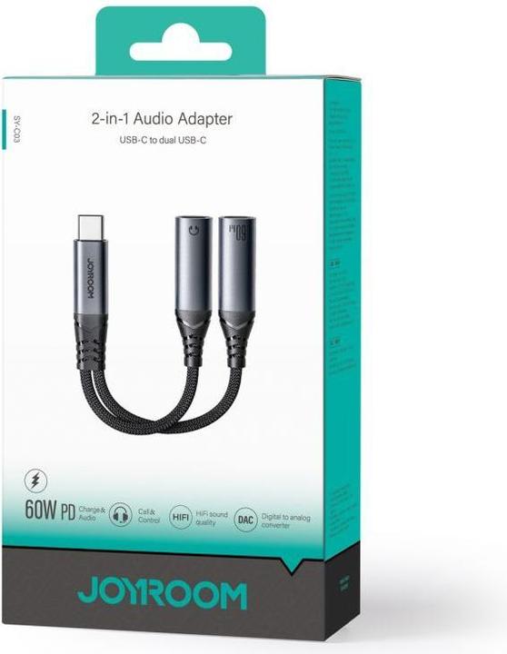 Produktbild Joyroom 2-in-1 Audio Adapter USB-C to Dual USB-C Cable (USB Typ C, USB Typ C)