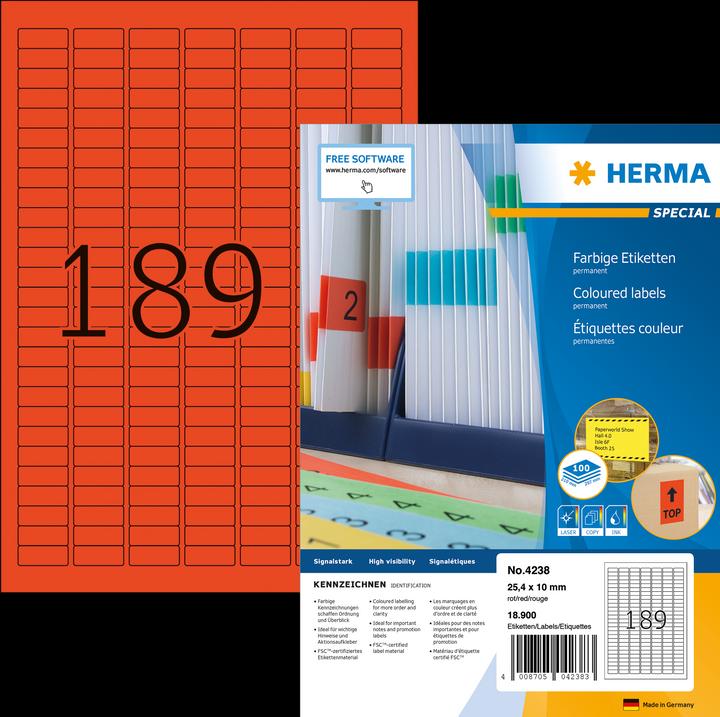 Actual product image Herma Coloured labels A4