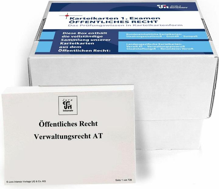 Actual product image Index cards 1st exam public law - NRW (367 x)