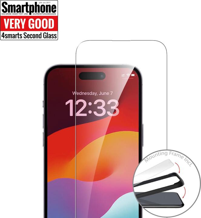 Actual product image 4smarts Second Glass (1 Piece, Apple iPhone 15)