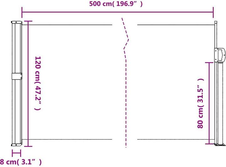 Produktbild VidaXL Seitenmarkise Ausziehbar (1.20 m)