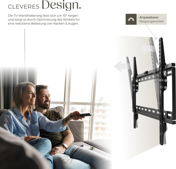 Produktbild tectake TVWandhalterung (Wand, 65", 70 kg)