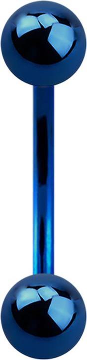 Star Piercing Micro Banane dunkelblau mit zwei Kugeln (ohne Messing, Titan G23)