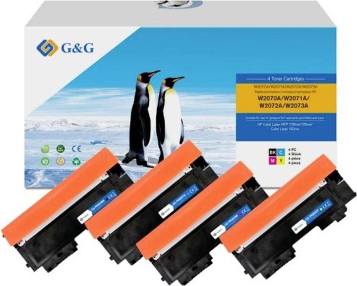 Actual product image G&G Toner replaces HP 117A Compatible Combi-Pack Black, Cyan, Magenta, Yellow N