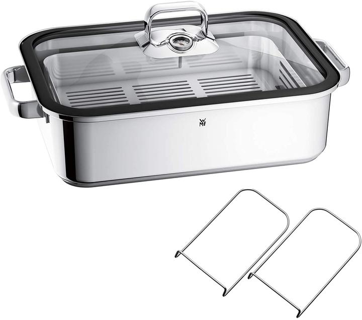 Produktbild WMF Dampfgarer Bräter 6,5l Glasdeckel Garblech Vitalis Aroma Edelstahl Induktion