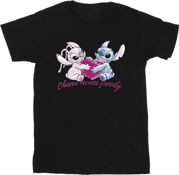 Produktbild Disney Lilo And Stitch Ohana Heart With Angel TShirt Mädchen (140, 146)