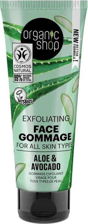 Produktbild Organic Shop Avocado and Aloe Face Scrub for All Skin Types 75ml (Reinigungstücher, 75 ml)