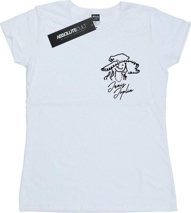 Actual product image Janis Joplin Womens/Ladies Outline Sketched Cotton T-Shirt (XL)