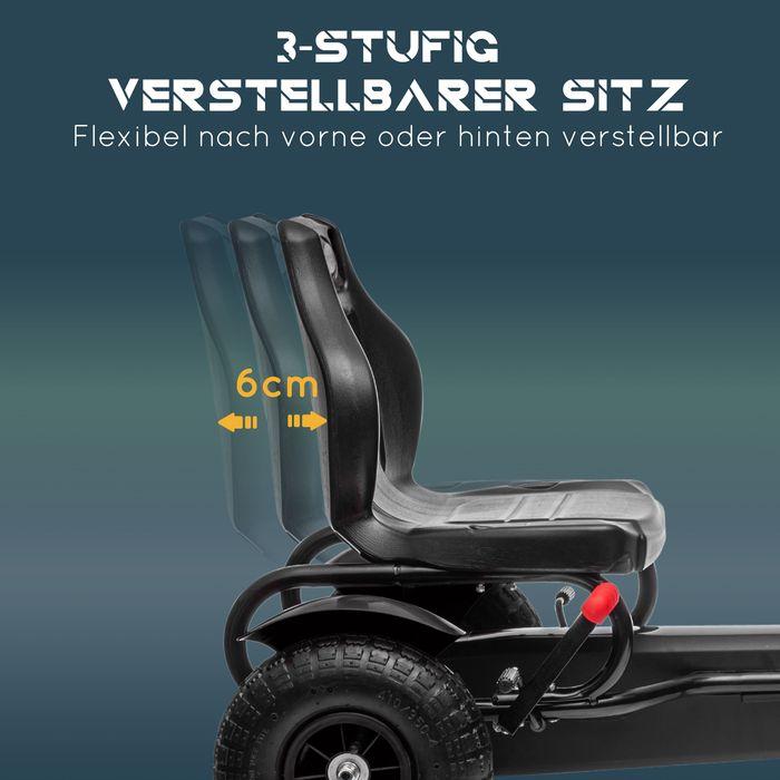 Produktbild Swisshandel24 GoKart, Tretfahrzeug, Tretauto mit Handbremsen, Kinderfahrzeug mit verstellbarem Sitz, Pedal, Kettca