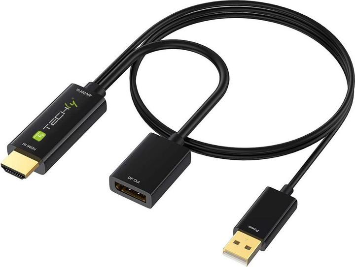 Actual product image Techly Adapter HDMI M to DisplayPort F + USB-A M 4K 60Hz (HDMI)