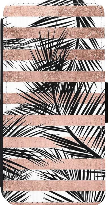 Actual product image PhoneLook Wallet cover black Palm trees gold stripes (Apple iPhone 13 Pro Max)
