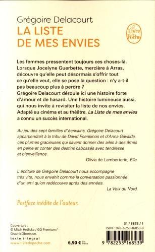 Actual product image La liste de mes envies (French, Gregoire Delacourt, 2013)
