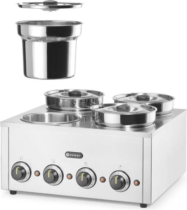 Image du produit Hendi Boitier et cuve d’eau en acier inoxydable. Thermostat indépendant pour chaque élément chauffant, con