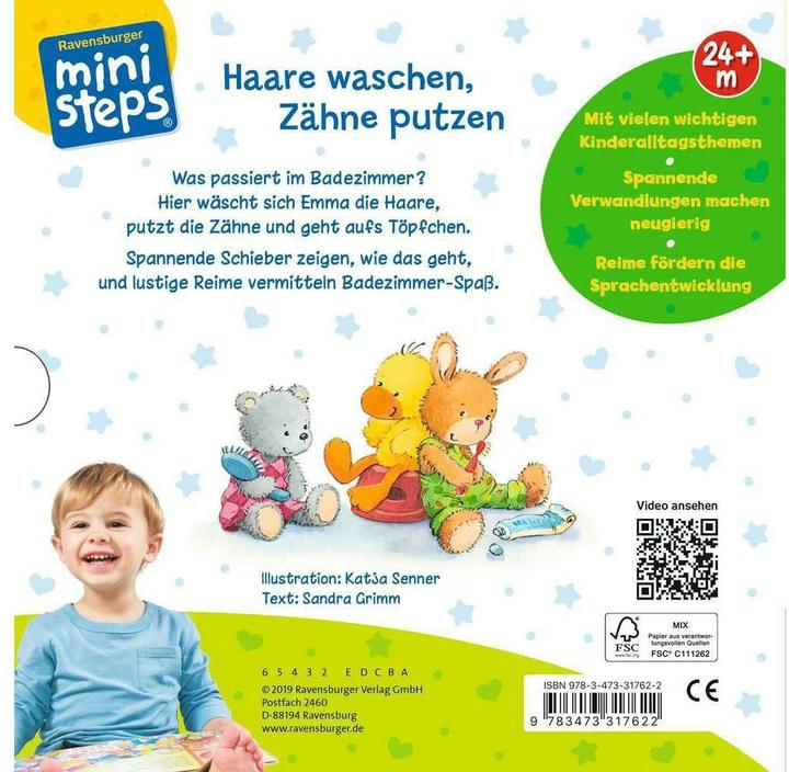 Actual product image Ravensburger Haare waschen, Zähne putzen (German, Katja Dairymaid, Sandra Grimm, 2019)