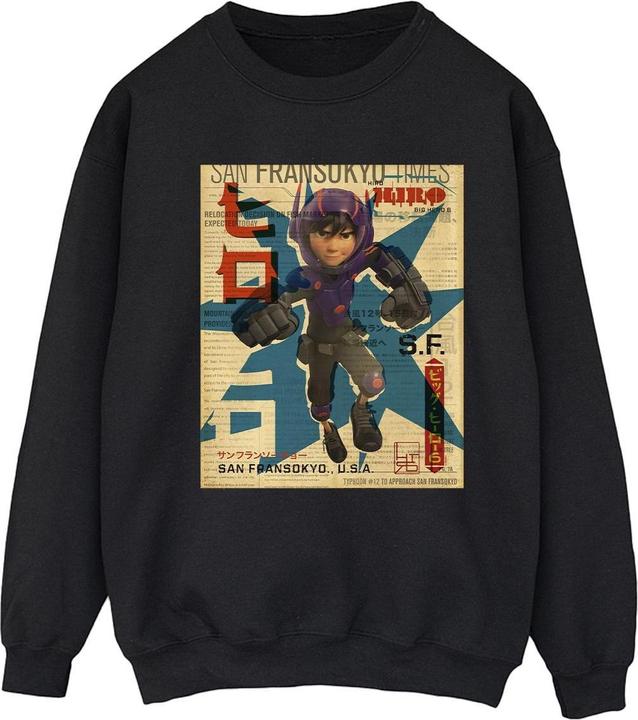 Disney Big Hero 6 Baymax Hiro Newspaper Sweatshirt (S)