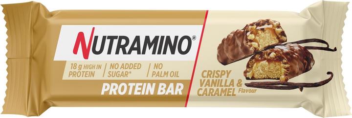 Actual product image Nutramino Crispy Proteinbar Vanilla & Caramel (64g) (Vanilla flavour, Crispies, 1 pcs., 56 g)