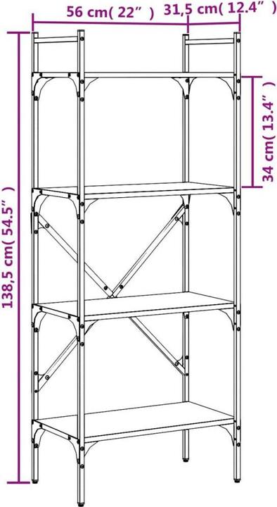 Produktbild VidaXL Klement (56 x 31.5 x 138.5 cm)