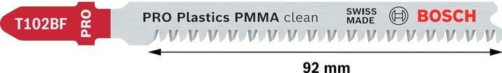 Produktbild Bosch Professional Zubehör PRO Plastics PMMA clean T102BF Stichsägeblatt, 92 mm, 3-tlg.