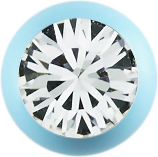 Actual product image Star Piercing Micro ball pastel light blue with Swarovski silver (without brass, Surgical steel 316L)