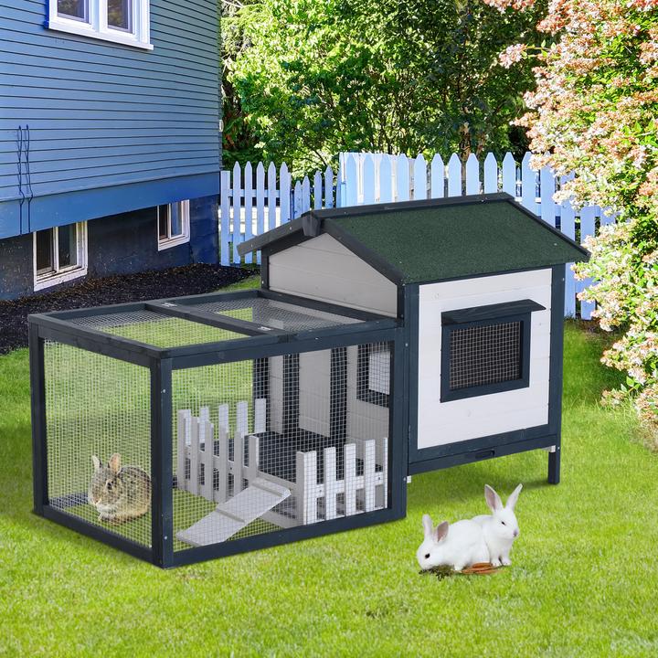 Actual product image PawHut Guinea pig hutch with outdoor enclosure