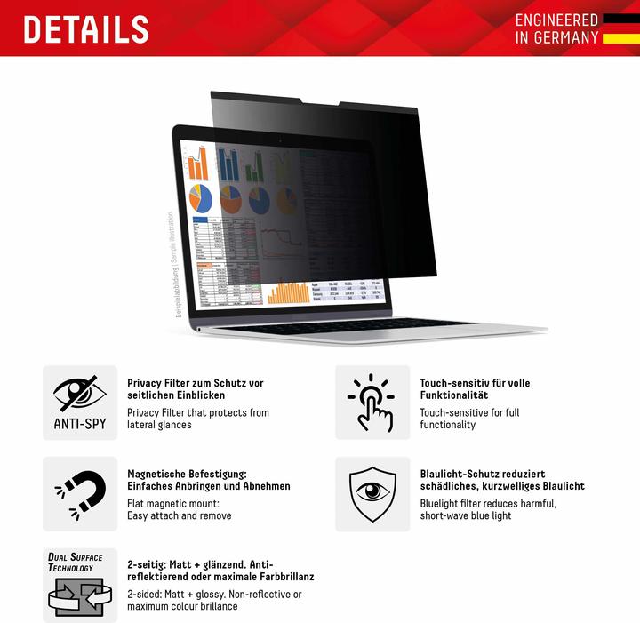 Productafbeelding Displex Privacy Safe, Laptop Blickschutzfilter (13.30", 16 : 10)