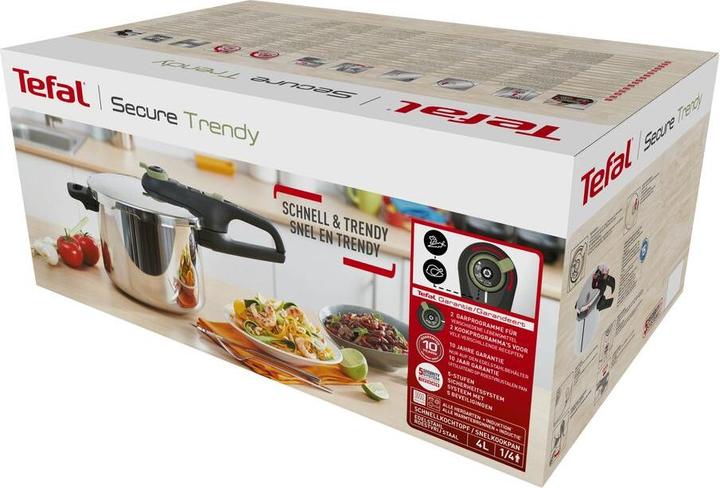 Image du produit Tefal Secure Trendy Autocuiseur (25 cm, Cuiseur à vapeur, Acier inoxydable)