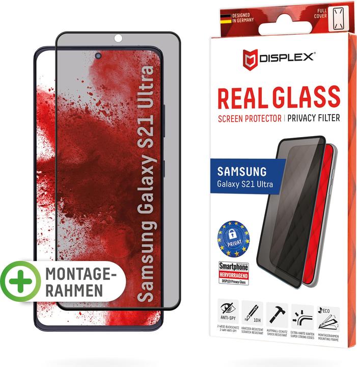 Produktbild Displex Real Glass, Privacy Full Cover Panzerglas (1 Stück, Samsung Galaxy S21 Ultra 5G)