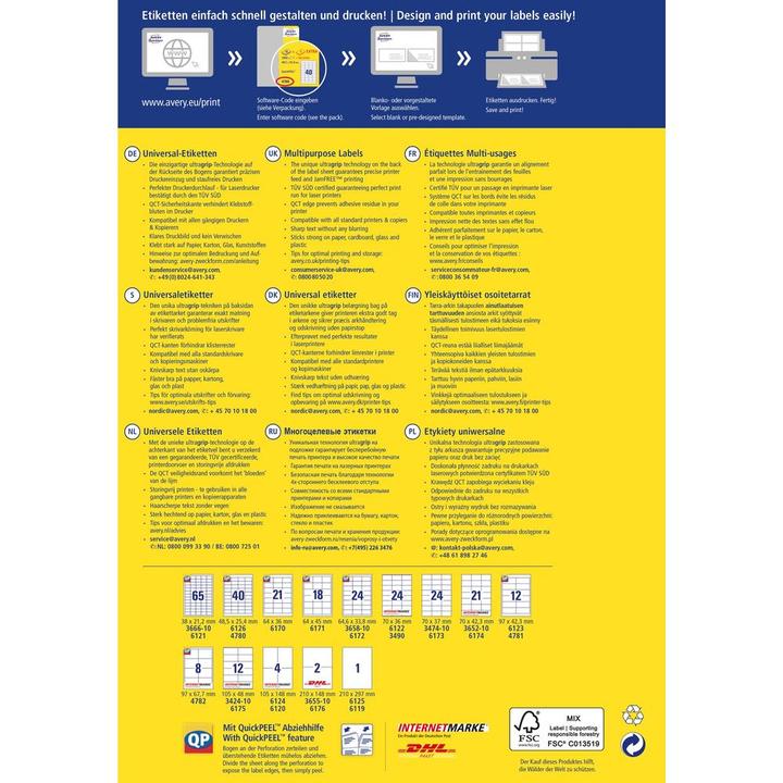 Image du produit Avery Étiquettes universelles