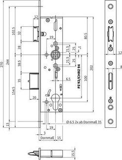 Produktbild BKS G-U Panikschloss 1821 Panikfunktion B