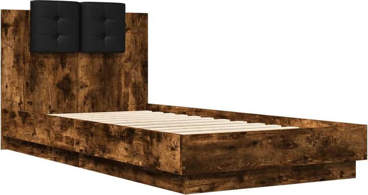 Produktbild VidaXL Bettgestell mit Kopfteil und LED-Leuchten 90 x 200cm (90 x 200 cm)