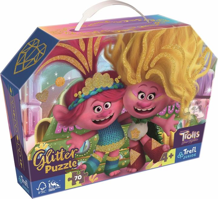 Produktbild Trefl Funkelndes Glitzerpuzzle im Trolls 3 Koffer, 70 Teile (70 Teile)
