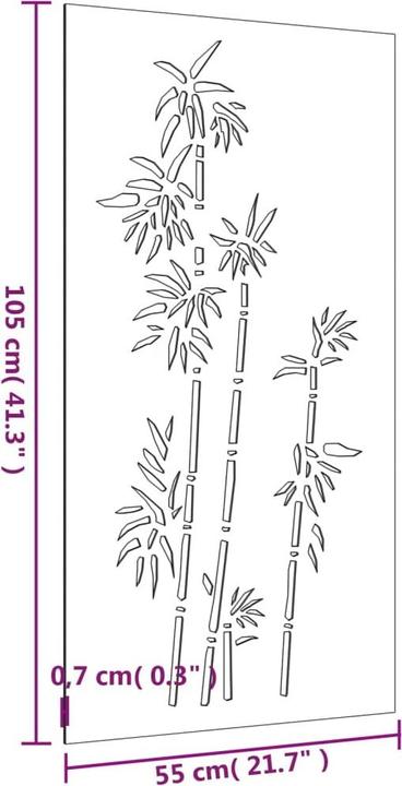 Produktbild VidaXL Garten-Wanddeko 105x55 cm Cortenstahl Bambus-Design (105 x 1 x 55 cm)