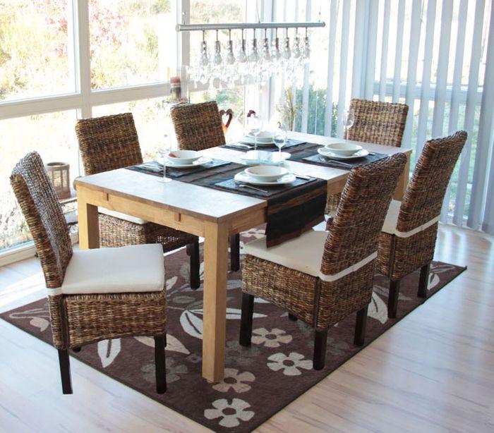 Image du produit Mendler 6x chaise en osier BALI banane tressée foncée