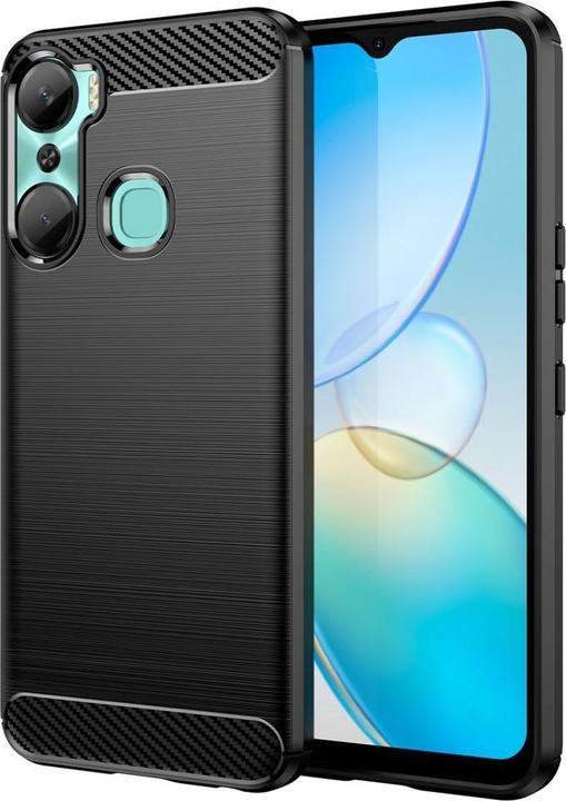 Hurtel Carbon Case case for Infinix Hot 12 Pro flexible silicone carbon cover black (Infinix Note 12 Pro)
