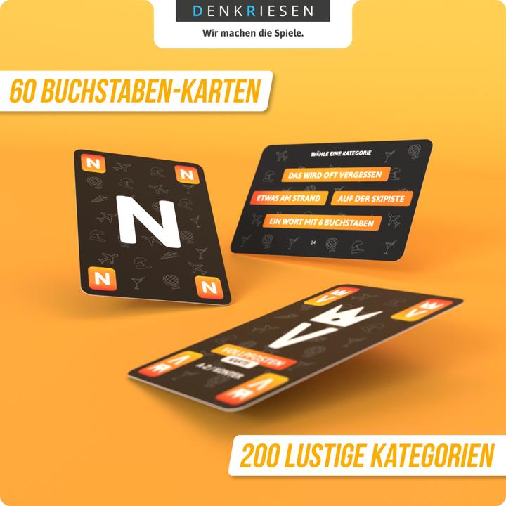 Actual product image Denkriesen - STADT LAND VOLLPFOSTEN® - The card game - URLAUB EDITION - "Meer im Kopf." (German)