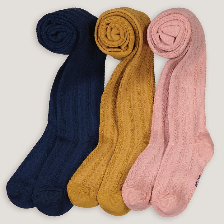 Produktbild La Redoute Collections 3er-Pack unifarbene Strumpfhosen mit Zopfmuster