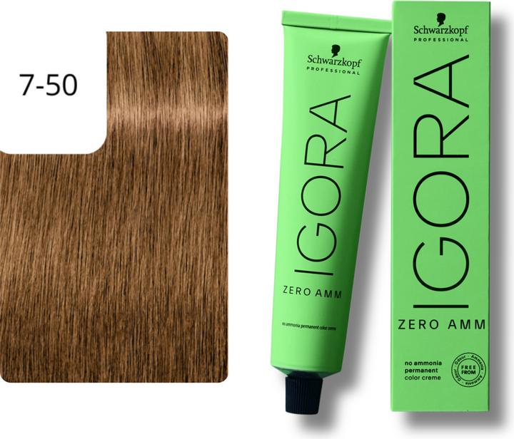 Produktbild Schwarzkopf Igora Zero AMM - 7-50 Mittelblond Gold Natur (7-50 Mittelblond Gold Natur)