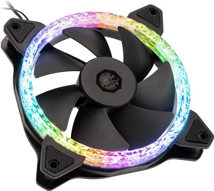 Actual product image Bitspower Notos RGB PWM fan, 120mm - black, 3-pack (120 mm, 3 x)