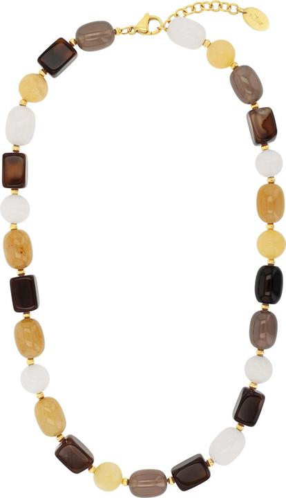 Actual product image S.Oliver Halsschmuck für Damen, Edelstahl, Schmuckstein synth., Jade, Achat (Stainless steel, 3 cm)