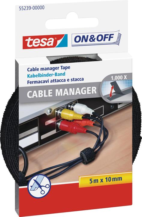 tesa On&Off Kabelbinder UNIVERSAL (Klettkabelbinder, 5000 mm, 1 Stk.)