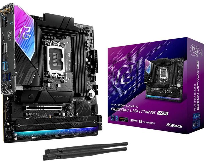 Productafbeelding AsRock B860M Lightning WiFi DDR5 Intel S kleinhandel (LGA 1851, Intel B860, mATX)