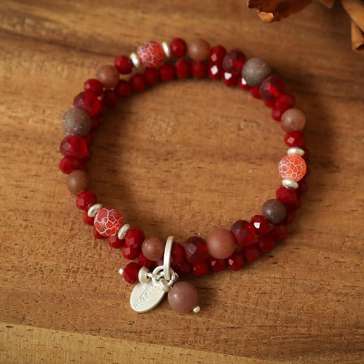 Produktbild Andreani Armband mit echtem Amazonite (80 cm, Steine, Nude, Glas, Braun, Metall)