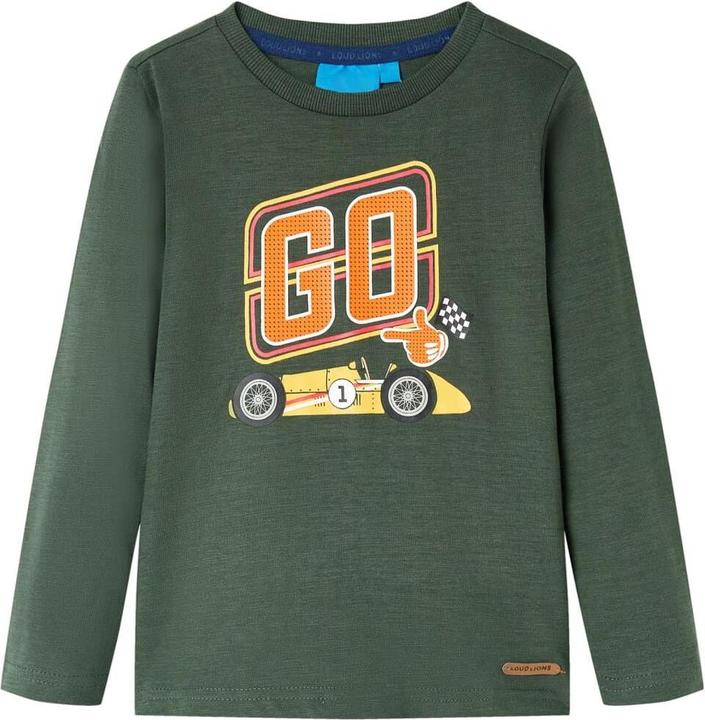 Image du produit VidaXL T-shirt manches longues enfant vert foncé 128,Matière : 100 (128)