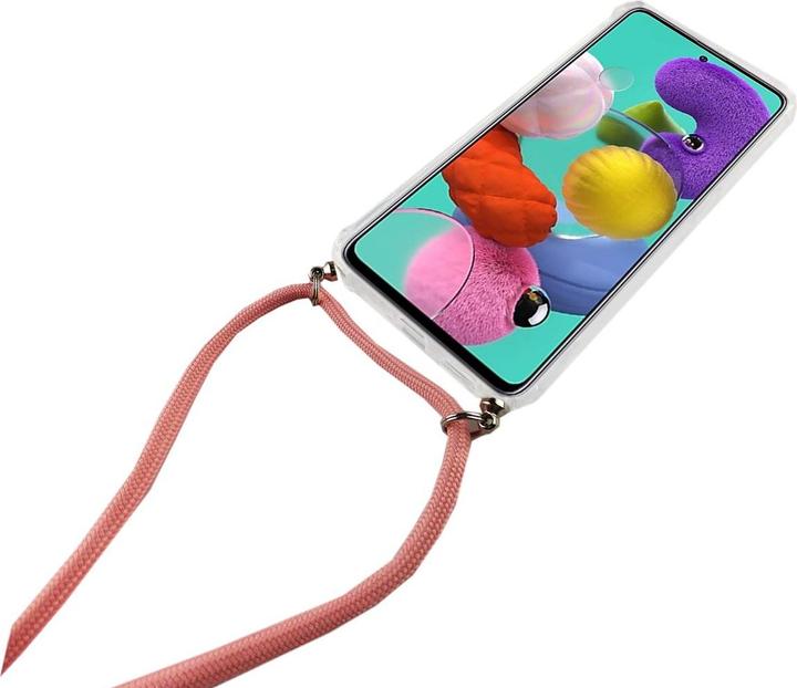Produktbild König Design Handykette für Samsung Galaxy A51 mit Band Case zum umhängen Kordel Etui Rosa