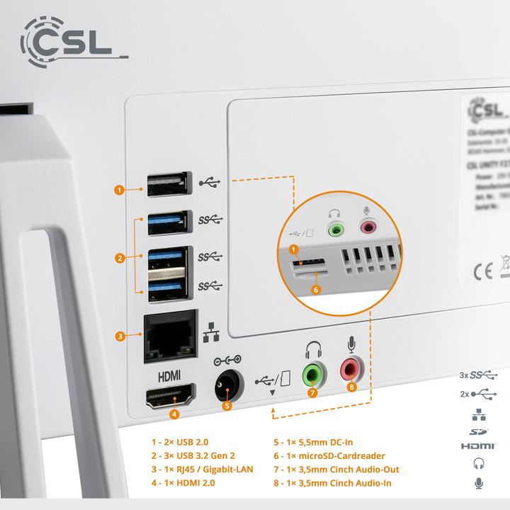 Produktbild CSL All-in-One-PC Unity F27W-ALS, QWERTZ Layout (DE) (16 GB, 512 GB)