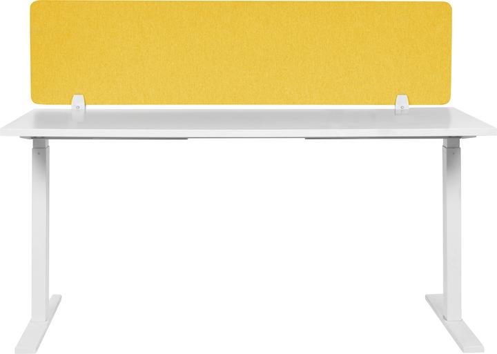 Image du produit Beliani Cloison de bureau jaune moutarde 130 x 40 cm WALLY