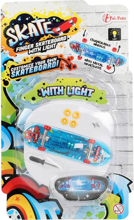 Image du produit Toi-Toys Finger-Skateboard avec lumière et roues supplémentaires